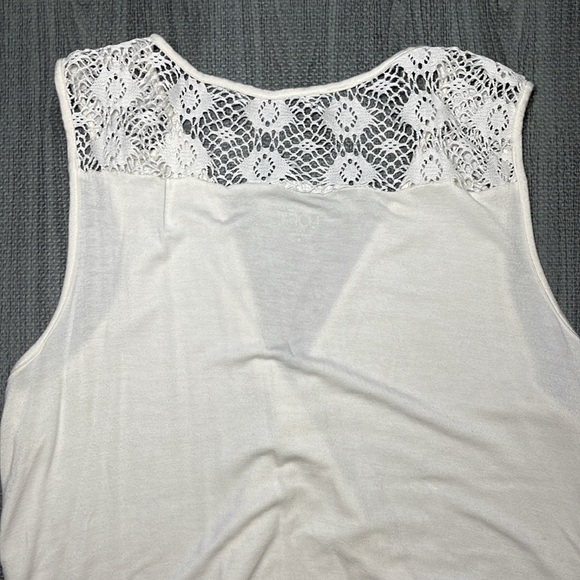 Loft Cream Drape Front Tank with Embroidered Back Detail - Women’s Size M - Picture 5 of 5